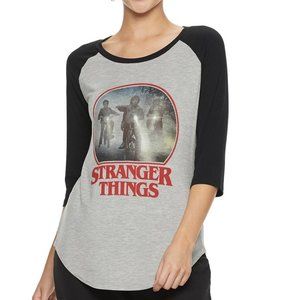 New! Stranger Things Mike Dustin Lucas on Bikes Baseball T-Shirt Netflix TV Show